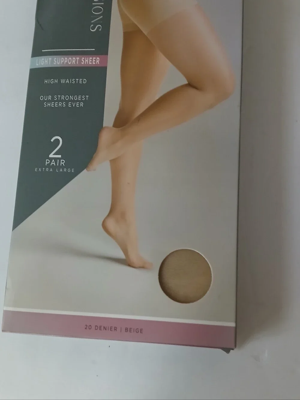 Silk Reflections Beige Light Support Sheer Pantyhose XL